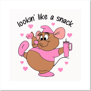 Lookin Like A Snack Mouse Pink Heart Tumbler Valentine_s Day Posters and Art